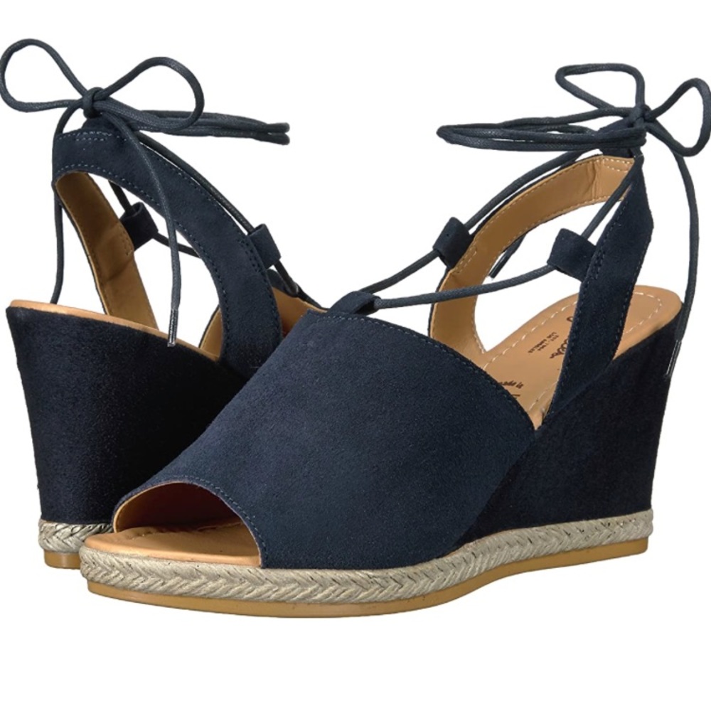 Seychelles Navy Blue Suede Wedges